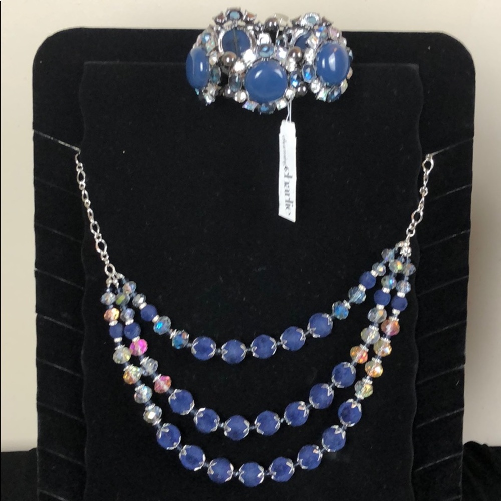 Jewelry Set Blue Silver